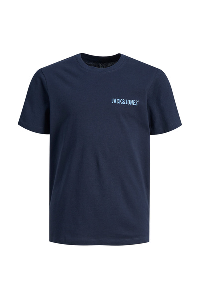 Jack & Jones Baskılı Lacivert Erkek T-Shirt JJGROW TEE SS CREW NECK JNR