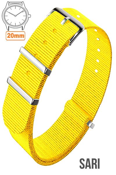COBRA حزام ساعة قماش ناتو متوافق مع ساعة Fossil-Welder-Casio-Seiko-Omega-Armani مقاس 20 مم - NTTEK20