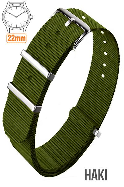 COBRA 22mm Fossil-Welder-Casio-Seiko-Omega-Armani Watch Compatible Nato Textile Fabric Watch Band NTTEK22