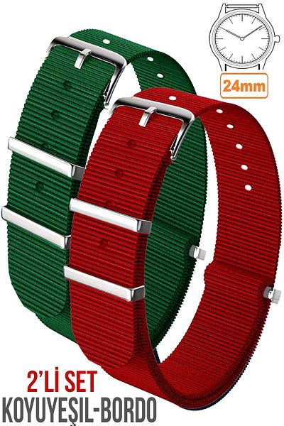 COBRA حزام ساعة قماش ناتو متوافق مع ساعة Fossil-Welder-Casio-Seiko-Omega-Armani مقاس 24 مم - NTTEK39