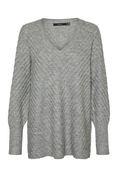 Vero Moda Strickpullover VMANJASTINNA LONG V-NEK PULLOVER GA EXC