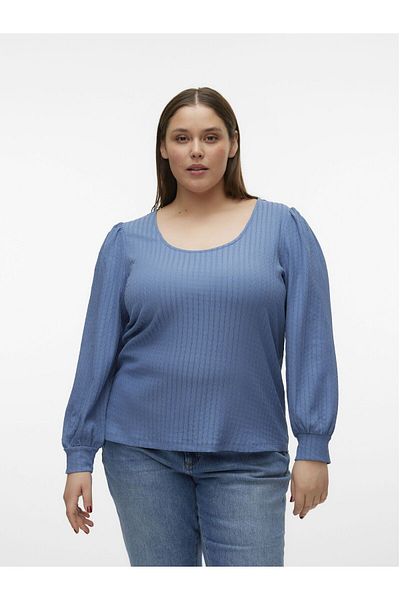Veromoda Curve Bluse Normal geschnitten U-Ausschnitt Curve Voluminöser Armschnitt Top