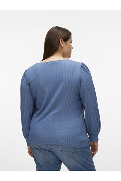 Veromoda Curve Bluse Normal geschnitten U-Ausschnitt Curve Voluminöser Armschnitt Top