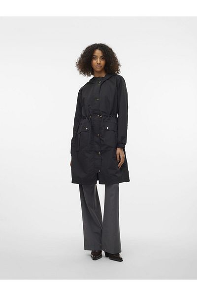 Vero Moda Langer Parka Kapuze Elastischer Bündchen Parka