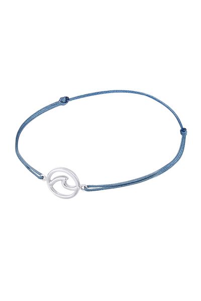 ELLI 925er Silberarmband – Welle Strand Maritim Nylonband