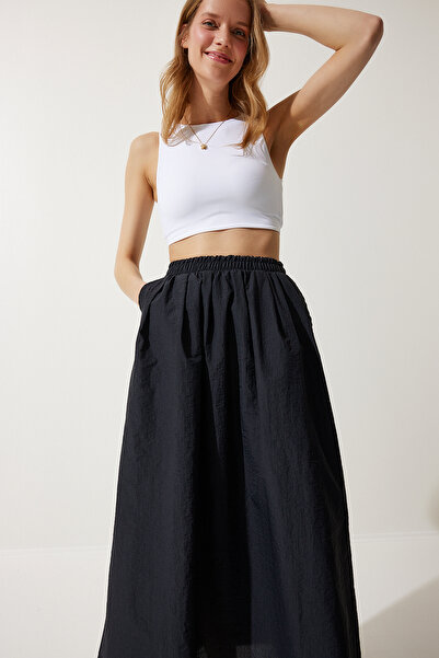 Happiness İstanbul Kadın Siyah Paraşüt Balon Etek RG00018