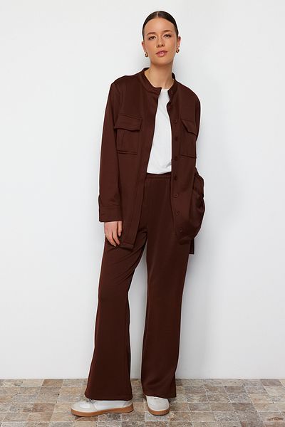 Trendyol Modest Scuba Fabric Diver Bottom-Top Set - Belted and Pocket Detailed TCTSS24US00043