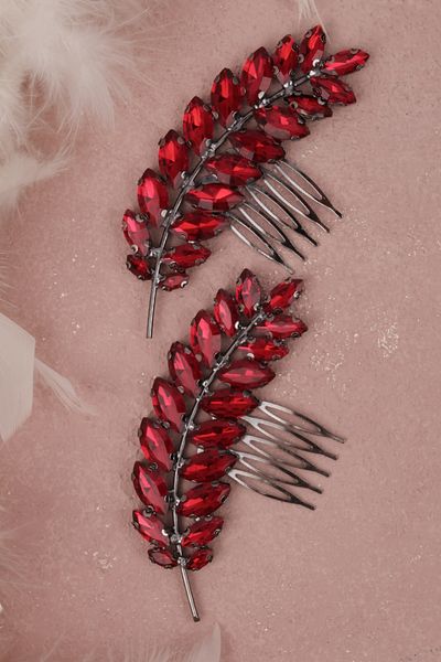 Hayalperest boncuk Model Fecioara Accesoriu Par nunta Mireasa Eleganta Accesoriu Par nunta si Henna Bordeaux