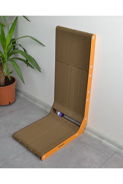 Rotipet Cardboard Cat Scratcher L-Shaped Bulk with Catnip 28x42x68 cm