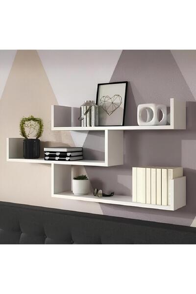 bshgülbaymobilya 3 lü duvara monte U  kitaplık