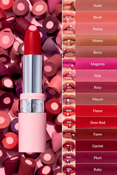 AVON Hydramatic Mat Ruj Magenta 2'li + Lovider Cep Aynası