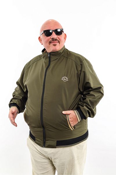 ixir Large Size Green Tan Men's Coat & Jacket - Embroidery Embroidered, Seasonal