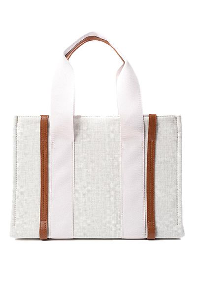 Mio Gusto Canvas Fabric Beige Color Women's Hand and Shoulder Bag with Fabric Strap