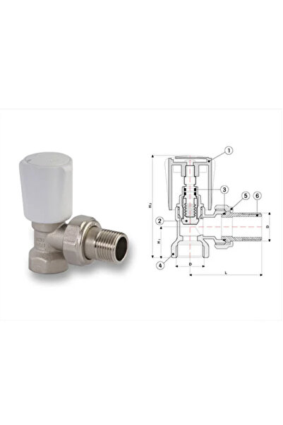 FIRAT 1/2" Köşe Radyatör Vanası (Tip 1)