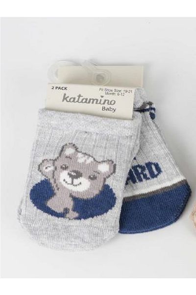 Katamino Barla 2 Pack Baby Boy Booties Socks