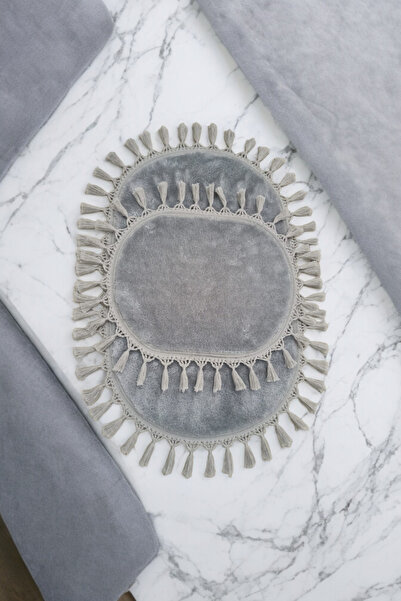 Altun Луксозен плюшен килим с помпон и ресни, неплъзгащ се, модерен, комплект от 2 постелки за баня с отворен вход