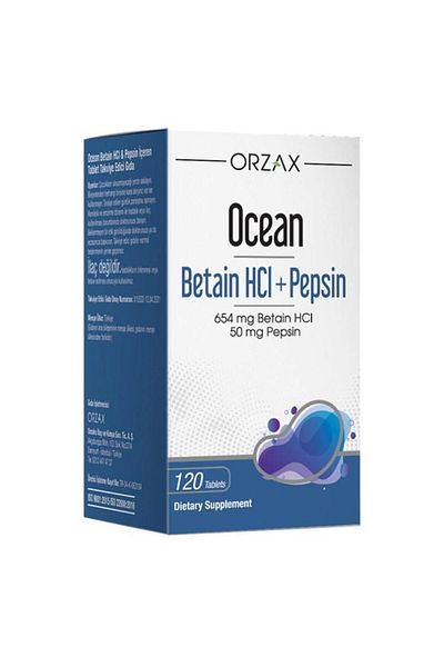 Ocean OrzaxOcean-BetainHci+Pepsin120 Tablets Food Supplement