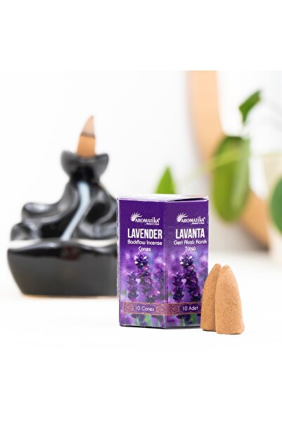 Aromatika Lavanta Aromalı Geri Akışlı Organik Şelale Tütsü (Backflow)
