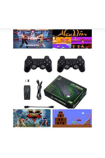 SOMIC وحدة تحكم ألعاب 2.4 جيجا، ألعاب حنين لاسلكية مزدوجة الذراع، 4K Game Stick، 10,000 لعبة، ألعاب الألعاب