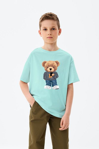 ADABEBEK TeddyBear τυπωμένο μπλουζάκι για αγόρι με φωτογραφία