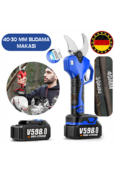 BÖHRER 42 Mm-30 Mm Dijital Göstergeli Iki Kademeli Akülü Budama Makası , Akül...