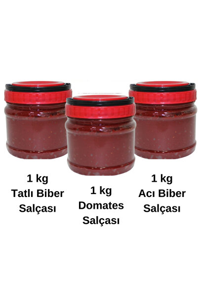 GAZİANTEP YÖRESEL 1 kg Domates Salçası+1 kg Tatlı Biber Salçası+1 kg Acı Bibe...