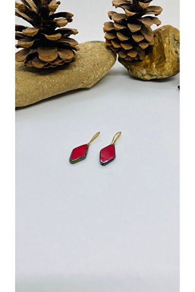 Porsuk Alternatif El yapımı çek camı kadın küpe