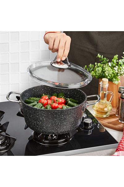 FALEZ Black Line 26 Cm Deep Pot