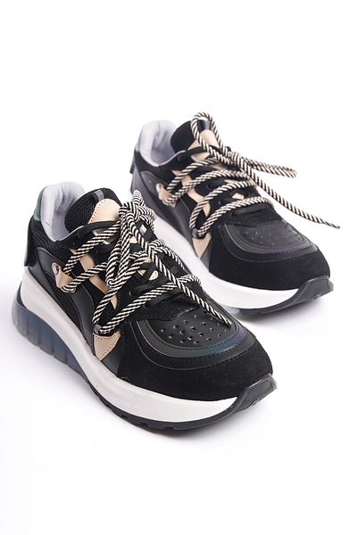 MARSEDO Pantofi sport casual Riva, cu talpă înaltă, transparentă, cu șireturi
