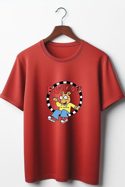 Vordevia F*ck Off Arthur Printed Red Oversize T-shirt