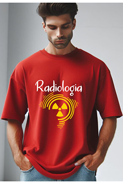 Vordevia Radiologija Štampano Crvena Oversize kroj majica