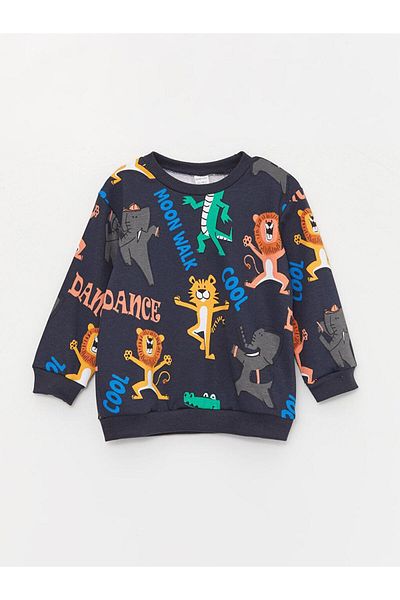 LC Waikiki LCW baby Crew Neck Printed Baby Boy Sweatshirt