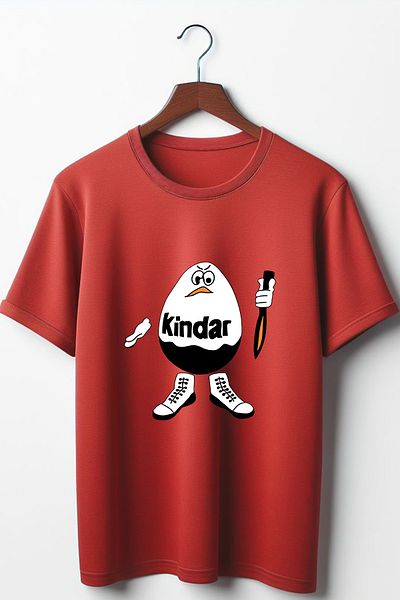 Vordevia Kindar Surprise Printed Red Oversize T-shirt