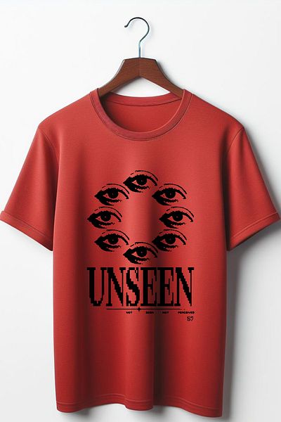 Vordevia Unseen Printed Red Oversize T-shirt