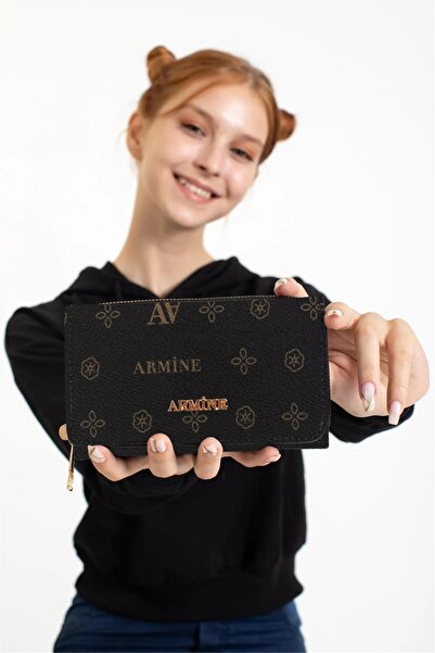Armine حقيبة يد نسائية C12 مطبوعة باللون الأسود