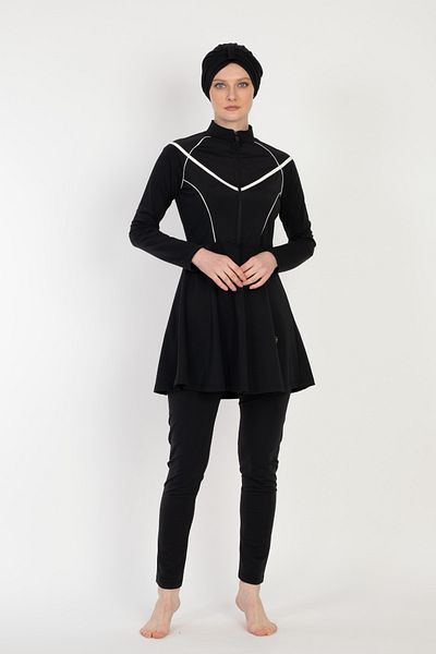 İYİBU Μαύρο μαγιό Hijab Πλήρως καλυμμένο Covering Modeset Άνετο υδατοαπωθητικό ύφασμα Hijab μαγιό