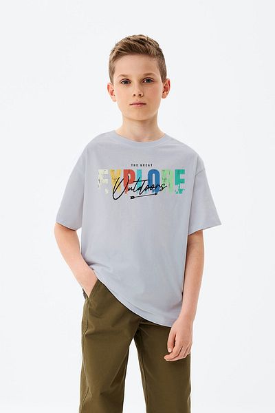 ADABEBEK Tricou pentru băieți imprimat Explore cu tematică Forest