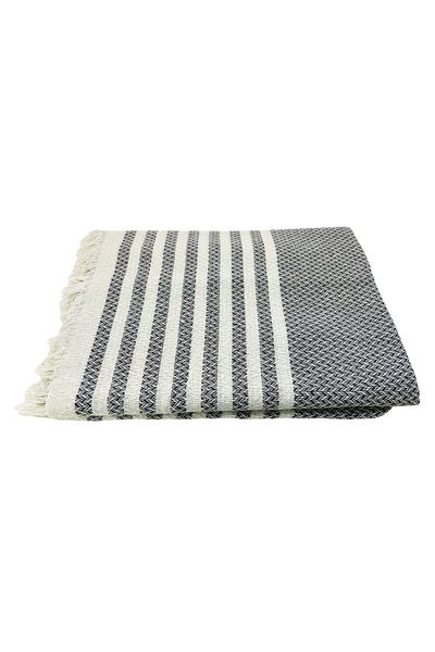 MELONIE Knitted Patterned Fringed Single Duvet Cover 170x220 Cm