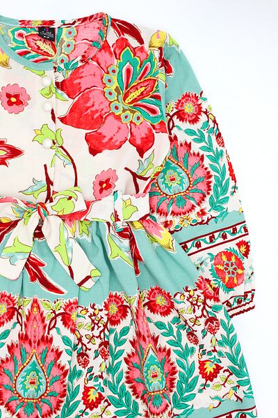 Minniks Viscose Printed Belted Dress Age 8-12