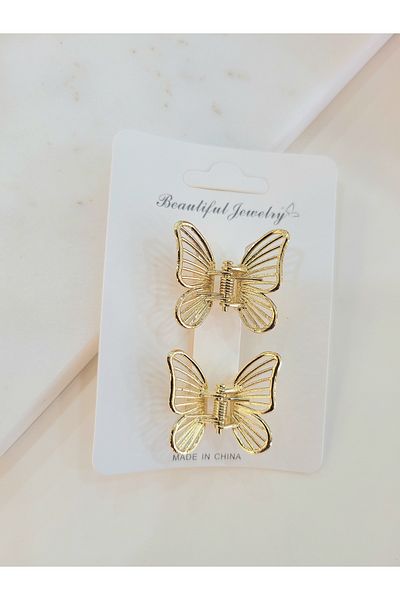 GÜLPEŞE 2 Συσκευασία Minimal Μεταλλική Πόρπη με μανταλάκι πεταλούδας Elegant-2394