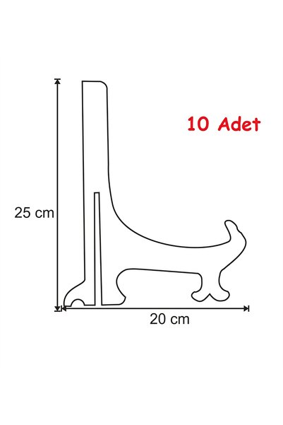 ArhanArtConcept Teşhir Ayağı Stand Tuval Şeffaf 24cm No.6 10-adet 10'lu Paket