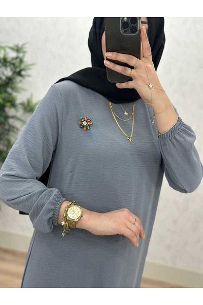 azzebutik 6280 STAR DRESS K60 GRAY