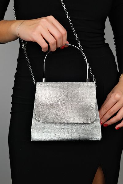 LuviShoes Geantă de mână LAMAYA Silver Stone