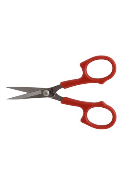 Hard Steel 5.12" Plastic Handle Flat Embroidery Scissors - HS-1553