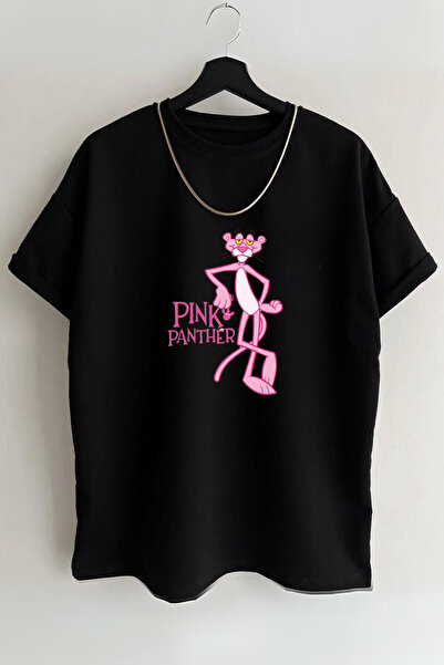 AEMİ Tricou pentru femei cu Pantera Roz - Tricou supradimensionat 100% bumbac...