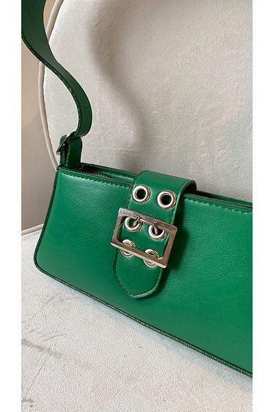 Mercan Stores Buckle Detailed Studded Hand and Shoulder Bag