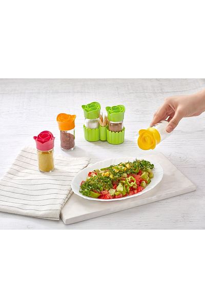 Hane Double Rose Salt Shaker 67cc / Orange-Green