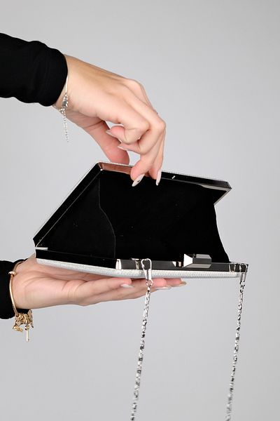 LuviShoes HEROLD Abendtasche für Damen, Perlmutt, Glitzer