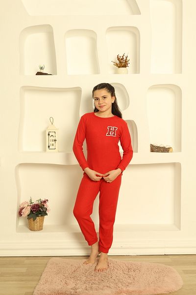 FAMES PİJAMA Girl's Printed Long Sleeve Pajama Set
