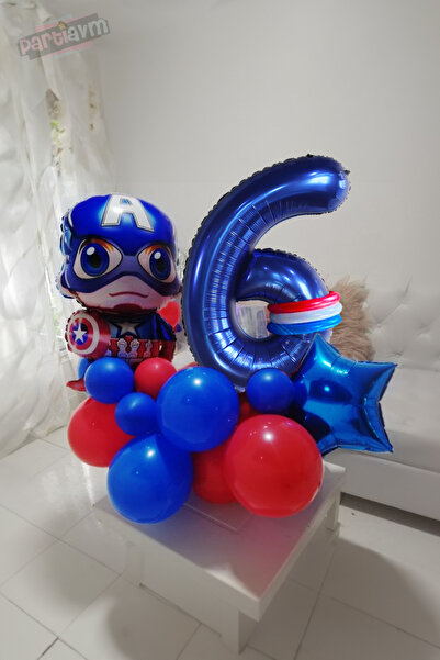 PARTİAVM مجموعة بالونات كابتن أمريكا، مجموعة بالونات كابتن أمريكا، مجموعة بال...